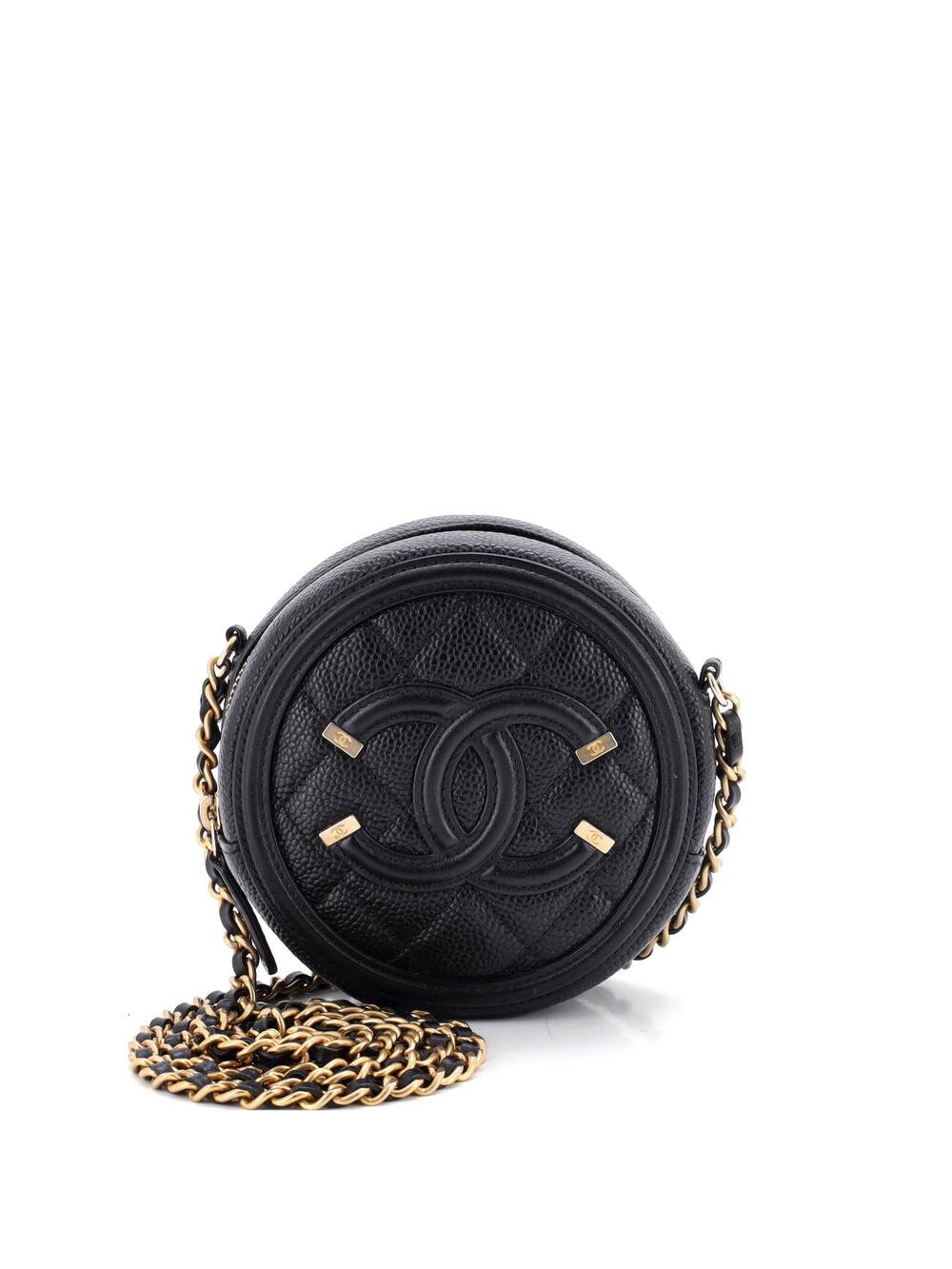 Chanel Filigree Round Clutch With Chain #285332C29B